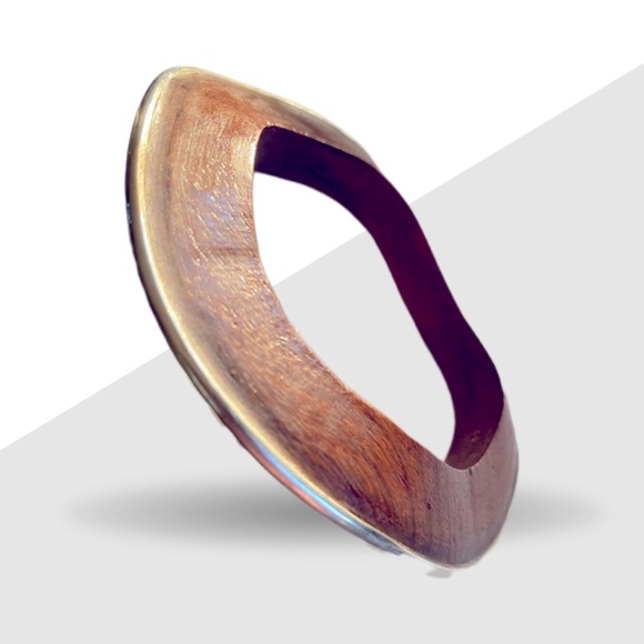 Silpada B1662 Rosewood wavy Bangle with Sterling Silver Accent - Picture 2 of 11